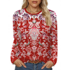 Fantaslook Women Tunic Tops Casual Long Sleeve Shirts Crew Neck Fall Tops Basic Tees Floral Dressy Blouses