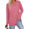 Fantaslook Lightweight Sweatshirts for Women Long Sleeve Crew Neck Tops Casual Curved Hem Shirts