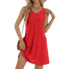 Fantaslook Eyelet Summer Dresses for Women Casual Loose Sleeveless Sundresses Beach Tank Dresses with Pockets