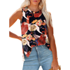Fantaslook Womens Tank Tops Crewneck Casual Summer Side Split Sleeveless Shirts Floral Blouses