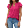 Fantaslook Blouses for Women Dressy V Neck Ruffle Sleeve Summer Tops Casual Flowy Shirts