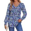 FANTASLOOK LONG SLEEVE SHIRTS FOR WOMEN FALL TOPS DRESSY CASUAL BLOUSES PLEATED V NECK TUNIC TOPS