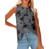 Fantaslook Womens Tank Tops Crewneck Casual Summer Side Split Sleeveless Shirts Floral Blouses