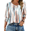 Fantaslook Blouses for Women Dressy Casual 3/4 Length Sleeve Womens Tops with Smocked Cuffs Fashion Shirts