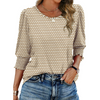 Fantaslook Blouses for Women Dressy Casual 3/4 Length Sleeve Womens Tops with Smocked Cuffs Fashion Shirts