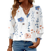 Fantaslook 3/4 Sleeve Womens Tops Dressy Casual Blouses V Neck Work Shirts Trendy Tops with Smocked Cuffs