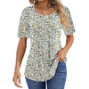 Fantaslook Blouses for Women Pleated Short Sleeve Tunic Tops Dressy Casual Summer Shirts