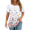 Fantaslook Women Blouses Dressy Casual Summer Short Sleeve Shirts Crew Neck Pleated Tunic Tops