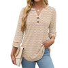 Fantaslook Womens Blouses 3/4 Sleeve V Neck Henley Shirts Dressy Casual Tops Summer Fall Fashion Clothes