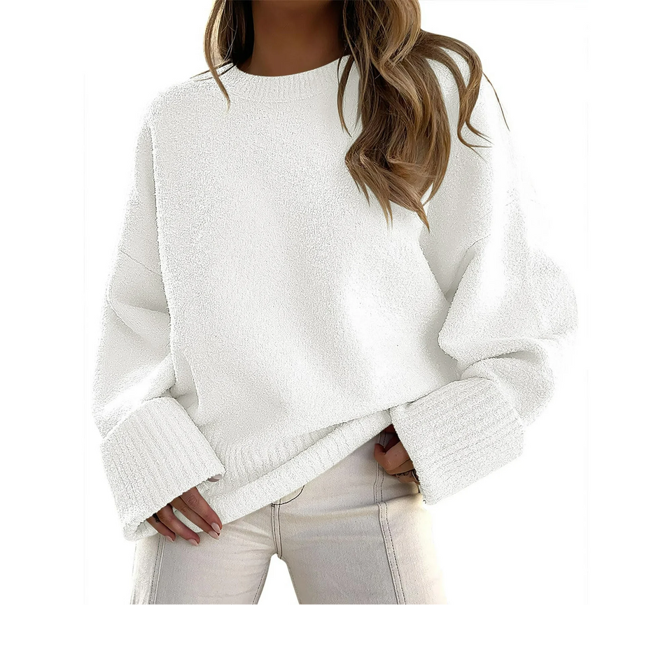 Fantaslook Sweaters for Women Oversized Crewneck Long Sleeve Chunky Knit Pullover Sweaters Tops Trendy Fall Outfits