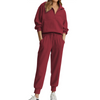 Fantaslook Womens 2 Piece Outfits Long Sleeve Half Zip Sweatsuits with Pockets Pullover Lounge Set