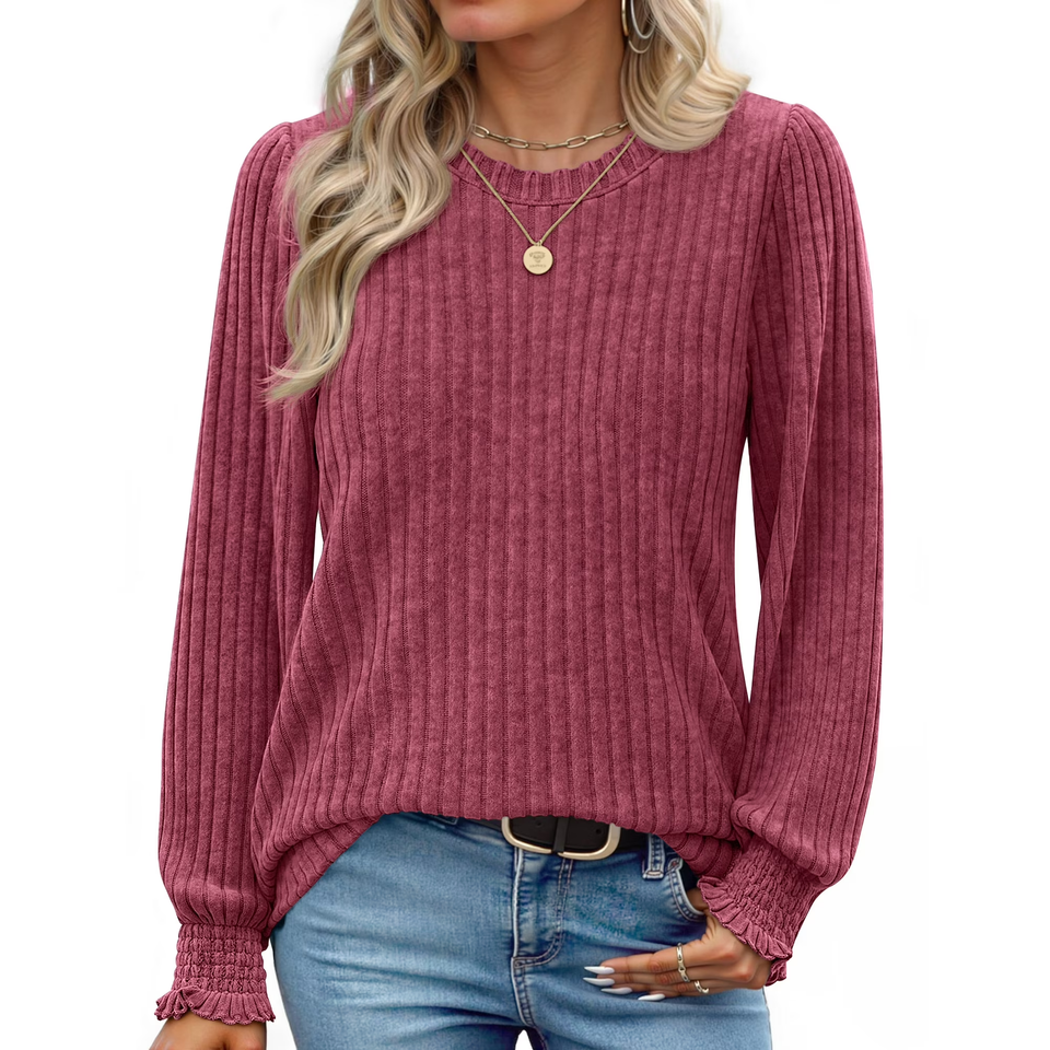 Fantaslook Womens Tops Dressy Casual Long Sleeve Shirts Fashion Blouses Lightweight Fall Sweaters