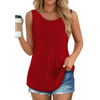 Fantaslook Womens Tank Tops Dressy Casual Sleeveless Blouses Crew Neck Pleated Tunic Shirts Summer Tops