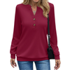 Fantaslook V Neck Sweatshirts for Women Casual Long Sleeve Shirts Button Pullover Tops Fashion Fall Outfits
