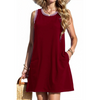 Fantaslook Color Block Dresses for Women Summer Casual Beach Sundress Sleeveless Tank Trendy Mini Dresses