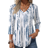 Fantaslook 3/4 Length Sleeve Womens Tops Dressy Casual Boho Blouses V Neck Pleated Tunic Tops Work Shirts