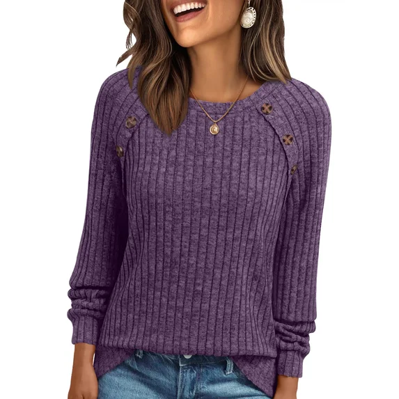 Fantaslook Womens Long Sleeve Shirts Casual Tunic Tops Work Dressy Blouses Fall Sweaters