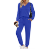 Fantaslook Two Piece Sets for Women Fall Outfits Fashion Lounge Sets V Neck Tops and Jogger Pants Tracksuit Vacation Travel Outfits