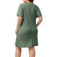 Fantaslook Plus Size Womens Dresses Short Sleeve Lightweight Ribbed Sundress V Neck Casuel Shirt Dresses