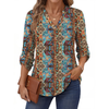 Fantaslook Roll Up Blouses for Women Dressy Casual Long Sleeve Tunic Tops V Neck Shirts Work Blouses