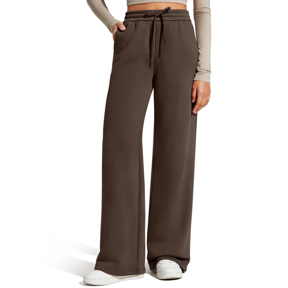 Fantaslook Womens Sweatpants Baggy Fleece Lined Wide Leg Sweatpants Drawstring Warm Lounge Pants with Pockets