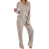 Fantaslook Womens Pajama Sets Long Sleeve Button Down Tops Drawstring Pants Sleepwear Nightwear Soft Pjs Sets with Pockets