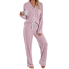 Fantaslook Womens Pajama Sets Long Sleeve Button Down Tops Drawstring Pants Sleepwear Nightwear Soft Pjs Sets with Pockets