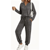 Fantaslook Womens Pajamas Sets Long Sleeve Matching Lounge Set Fall Travel Outfits Jogger Sweatsuits with Pocket Button Down Sleepwear