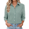 Fantaslook Plaid Button Down Shirts for Women Dressy Casual Long Sleeve Shirts Collared Work Blouses Tops