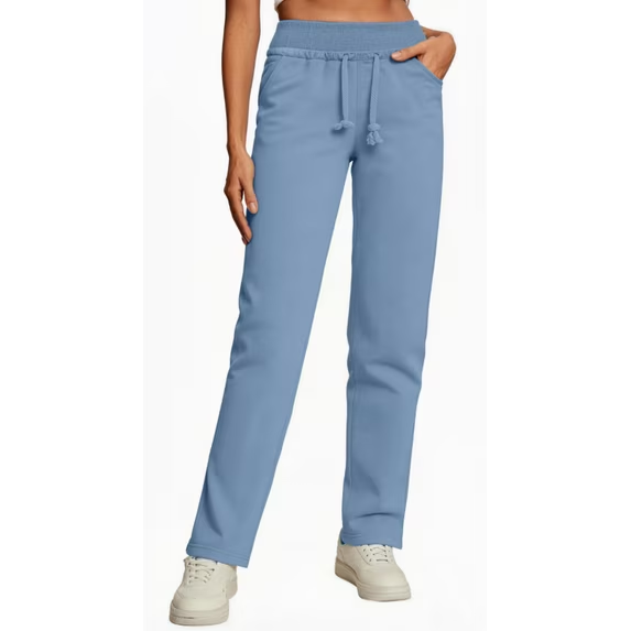Fantaslook High Waisted Jeans for Women Straight Leg Stretchy Pants Elastic Waist Denim Pants with Pockets