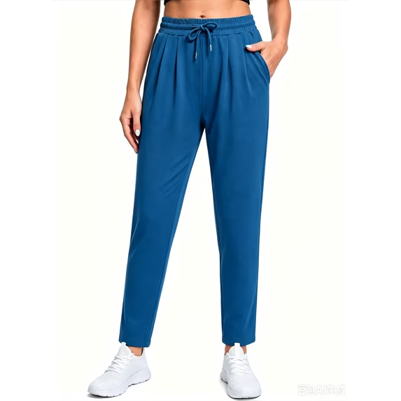 Fantaslook Women Joggers Pants High Waisted Drawstring Tapered Sweatpants Pleated Workout Lounge Pants with Pockets