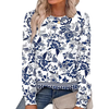 Fantaslook Plus Size Womens Long Sleeve Shirts Fall Tunic Tops Casual Crewneck Floral Blouses