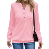 Fantaslook V Neck Sweatshirts for Women Casual Long Sleeve Shirts Button Pullover Tops Fashion Fall Outfits