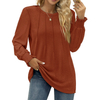 Fantaslook Dressy Blouses for Women Fall Fashion Long Sleeve Shirts Pleated Tunic Tops Trendy Clothes