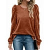 Fantaslook Fall Sweatshirts for Women Crewneck Puff Sleeve Tops Fashion Shirts