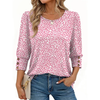 Fantaslook Womens Tops 3/4 Sleeve with Buttons Dressy Casual Blouses Summer Shirts Beach Vacation Trendy Clothes