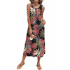 Fantaslook Long Tank Dresses for Women Summer Sleeveless Button Down Dress Casual Loose Beach Vacation Sundress