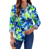 Fantaslook Womens Button Down Shirts Boho Floral Printed Long Sleeve Blouses Business Work Shirt Dressy Casual Loose Tops