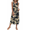 Fantaslook Long Tank Dresses for Women Summer Sleeveless Button Down Dress Casual Loose Beach Vacation Sundress
