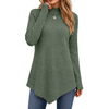 Fantaslook Mock Turtleneck Sweaters for Women Dressy Long Sleeve Pullover Fall Tunic Tops Asymmetrical Hem Soft Sweaters