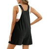 Fantaslook Waffle Jumpsuits for Women Summer Trendy Button Sleeveless Romper Ajustable Strap Shorts Overalls with Pockets