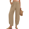 Fantaslook Capri Pants for Women Wide Leg Sweatpants Harem Palazzo Baggy Pants with Pockets