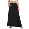 Fantaslook Long Skirts for women Boho Casual Maxi Skirt Trendy Elastic Waist Flowy Skirts with Pockets