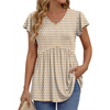 Fantaslook Womens Tops V Neck Short Sleeve Summer Shirts Babydoll Peplum Tops Tunic Dressy Casual Blouses