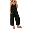 Fantaslook Jumpsuits for Women Casual Sleeveless Spaghetti Strap Rompers Boho Wide Leg Jumpsuits Overalls Dressy Trendy Outfits Clothes