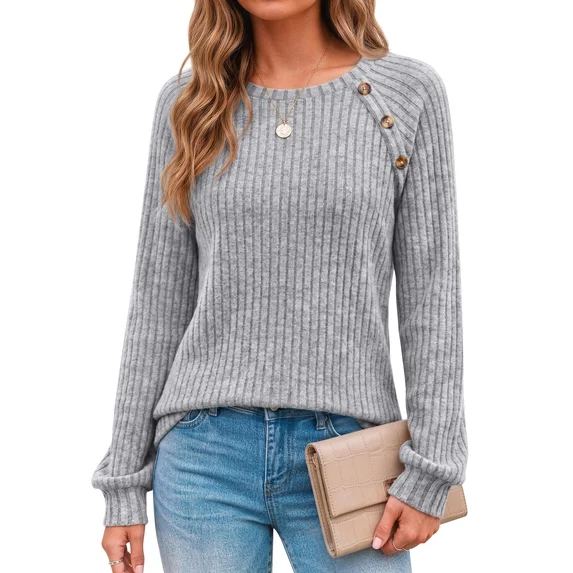 Fantaslook Womens Long Sleeve Shirts Casual Tunic Tops Work Dressy Blouses Fall Sweaters