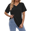 Fantaslook Women Tops V Neck Short Sleeve Shirts Dressy Casual Summer Tops Fashion Tunic Blouses