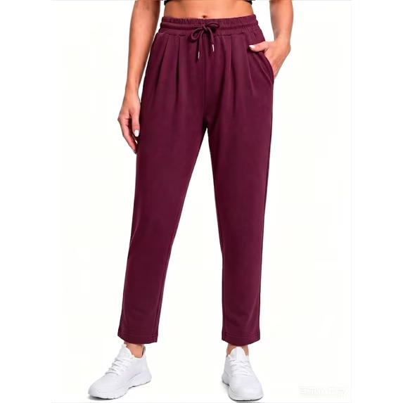 Fantaslook Women Joggers Pants High Waisted Drawstring Tapered Sweatpants Pleated Workout Lounge Pants with Pockets