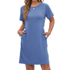 Fantaslook Short Sleeve Womens Summer Dresses Casual Button Tunic Dress with Pockets