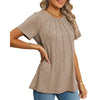 Rosvigor Blouses for Women Short Sleeve Shirts Casual Dressy Summer Tops with Pleats